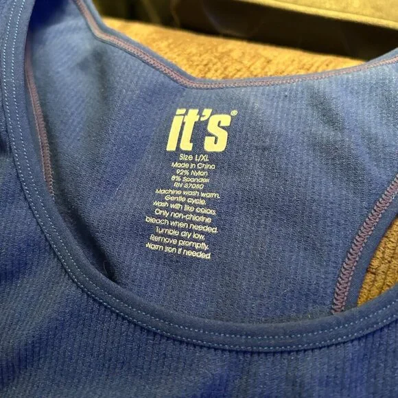 It's Blue Ribbed Sports Bra - L - Picture 4 of 6